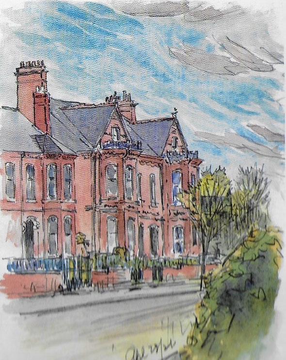 Albanry Road Earlsdon, drawing by Sydney Bunney