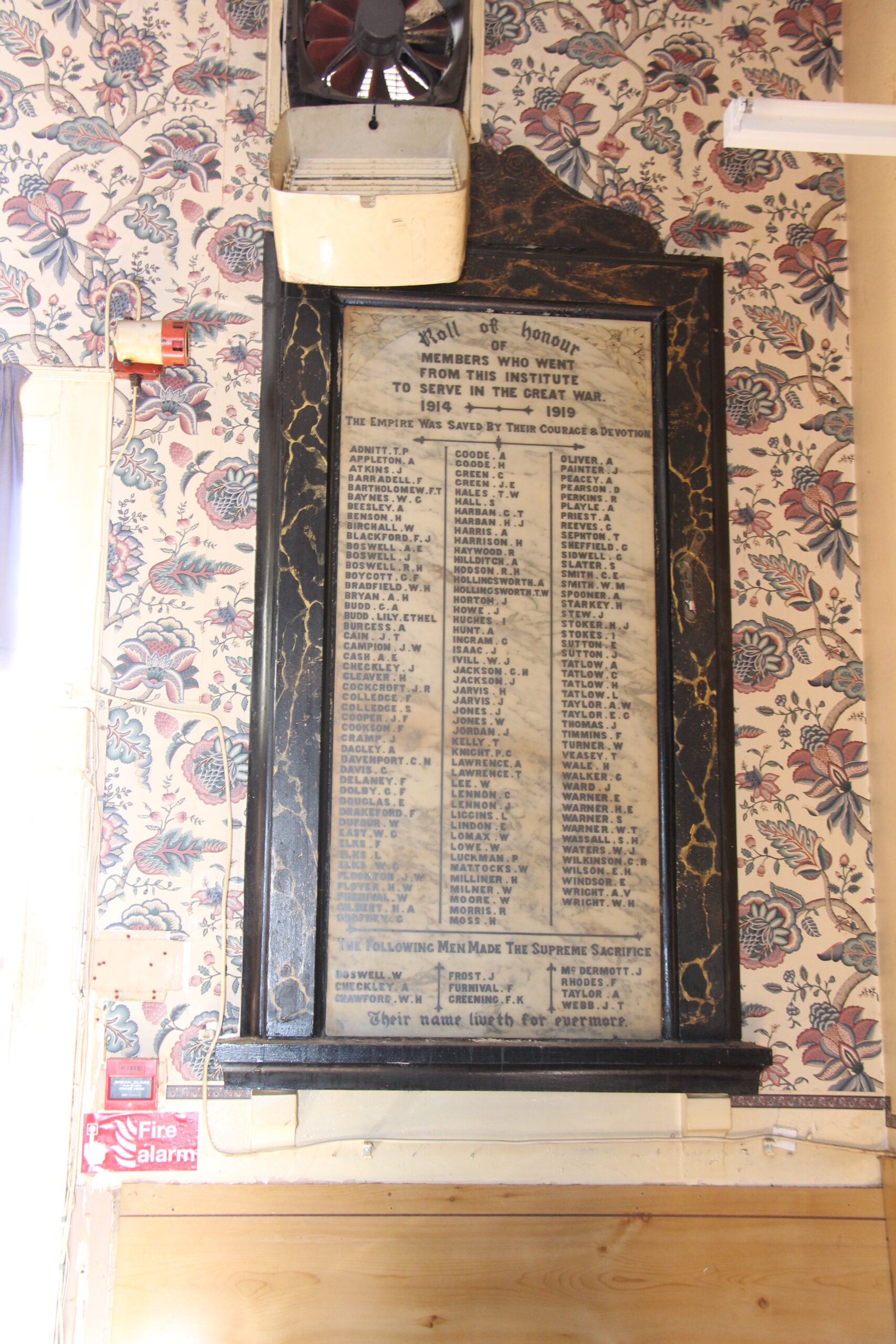 War Memorial at Vauxhall Club