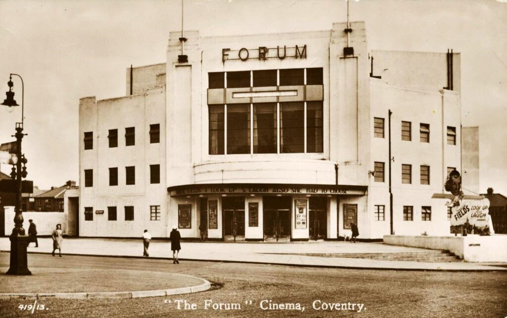 The Forum Cinema, pictured in 1935. The building took the place of The Lodge which once stood in this vicinity. The cinema opened in 1934 and had seating for 1,640 people.